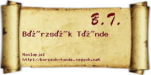 Börzsök Tünde névjegykártya